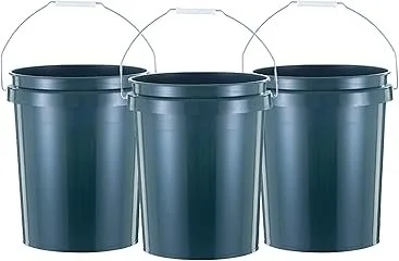 Three water buckets for keeping flowers hydrated